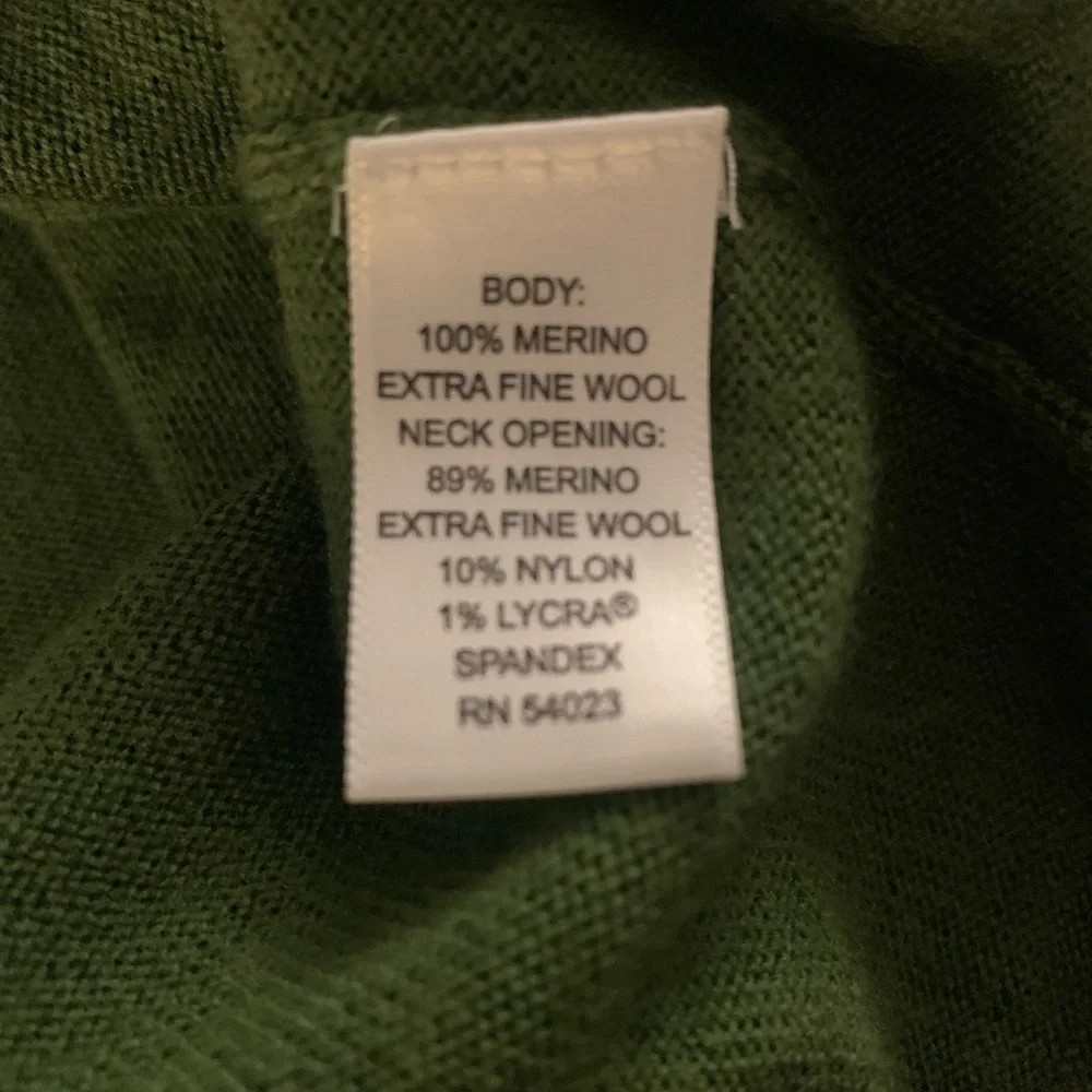 BANANA REPUBLIC Mens Pure Merino Wool Quarter Zip Pullover Sweater Green M